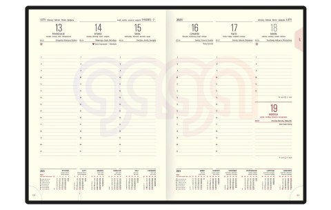 Kalendarz A-4 CLASSIC książkowy (C1), 09 - czarny karo 2025 TELEGRAPH