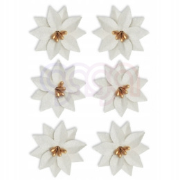 Kwiaty papierowe Poinsecja, białe 6 szt. 252038