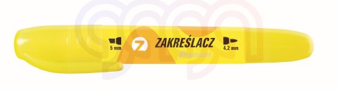 Zakreślacz PREMIUM 2 końcówki żółty Tetis