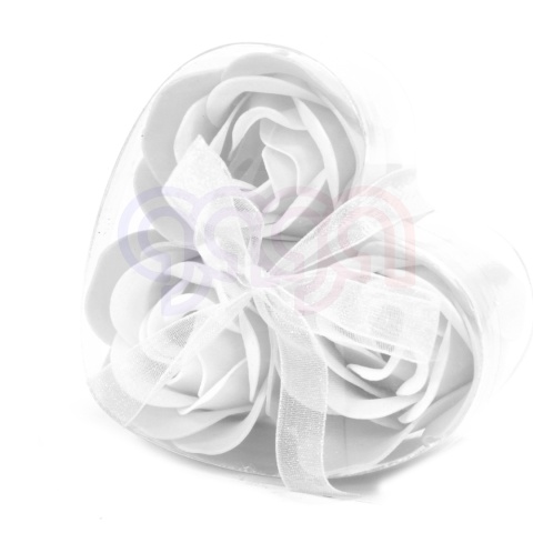 Zestaw 3 mydlanych białych róż DZIEŃ KOBIET MAMY
