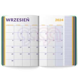 Kalendarz szkolny książkowy Softy 2024/25 aksamitna w dotyku ekoskóra