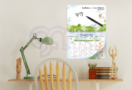 Kalendarz szkolny tablica suchościeralna 2024/25 z markerem 26x36cm