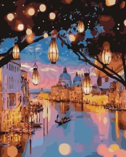 Malowanie po numerach Nocne lampki Wenecji 40x50cm