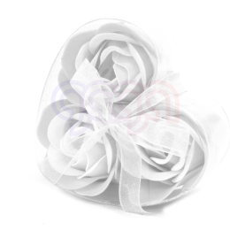 Zestaw 3 mydlanych róż białe róże
