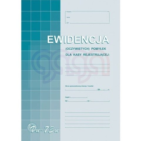 Vu73-u Ewid.(oczyw)pomyłek z kasy rej.A4 Michalczyk i Prokop