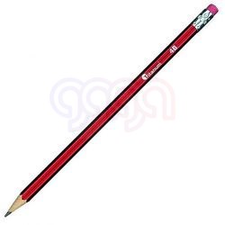 Ołówek techniczny z gumką czerwono-czarny H 12 szt. TITANUM (X)